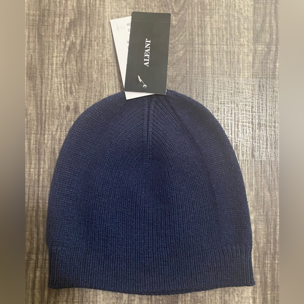Alfani Men's Navy Blue Knit Beanie